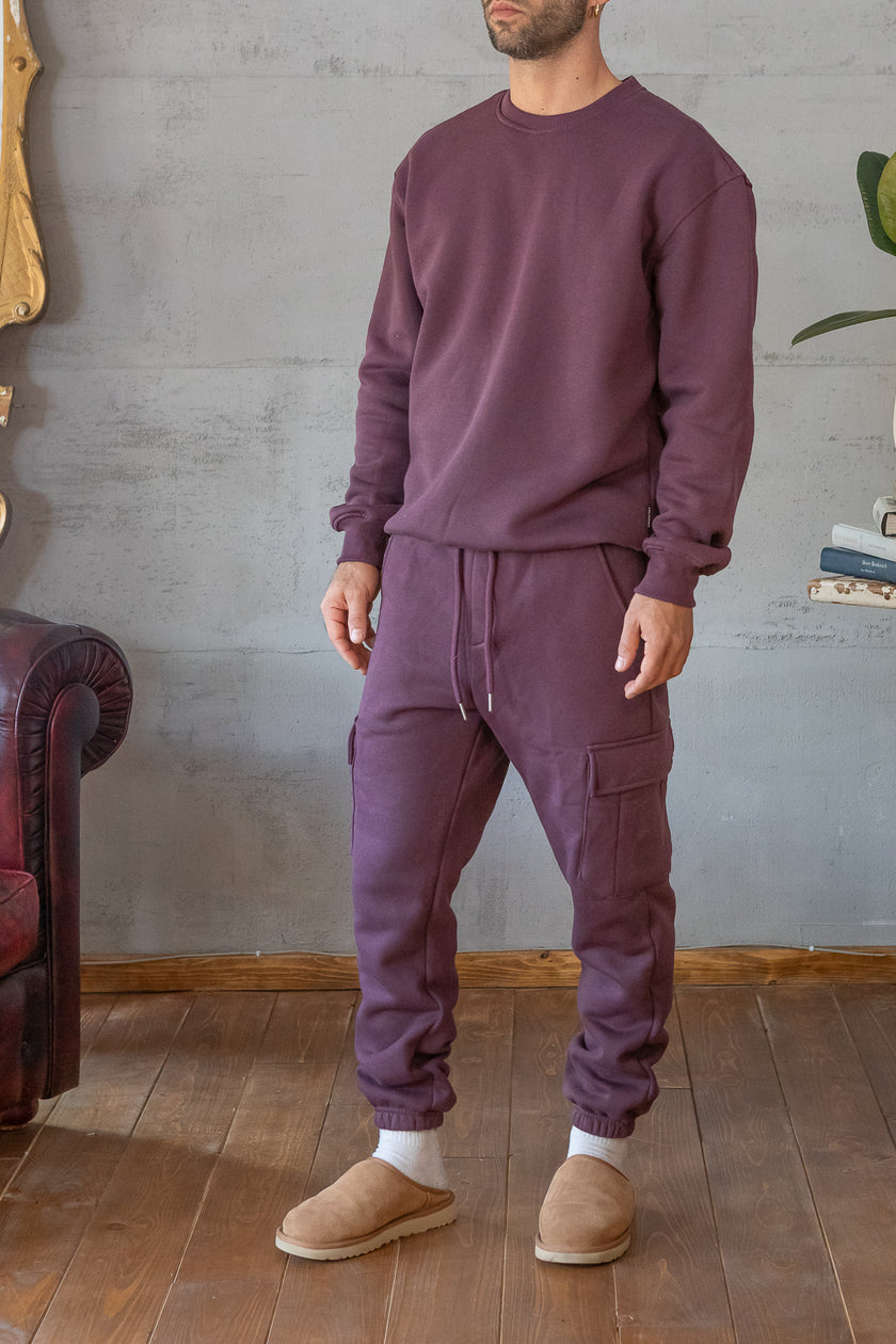 Pantaloni felpati TELAMIRA - BORGOGNA BTF0034