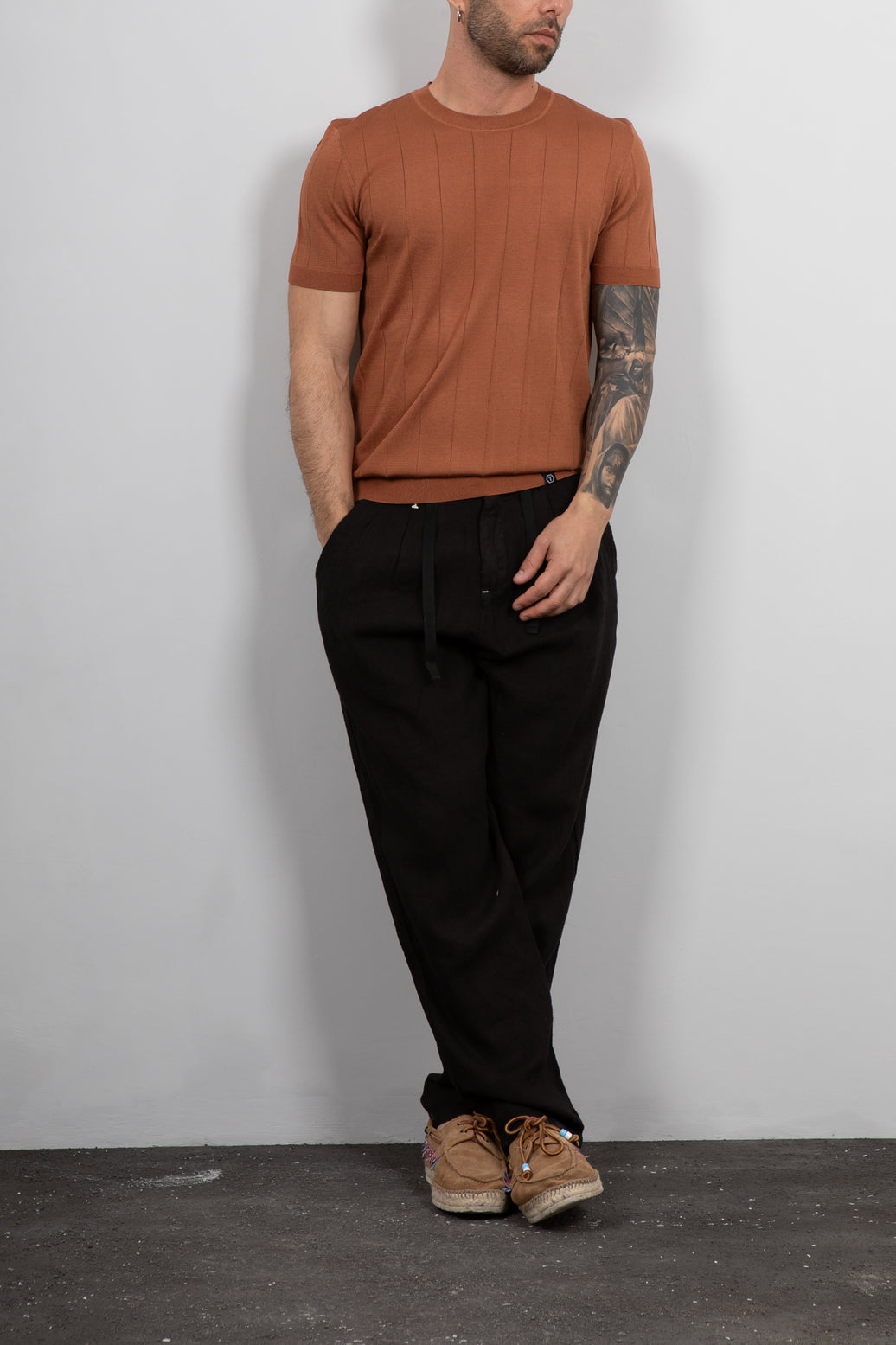 BERNA trousers 100% LINEN-WALNUT 243422