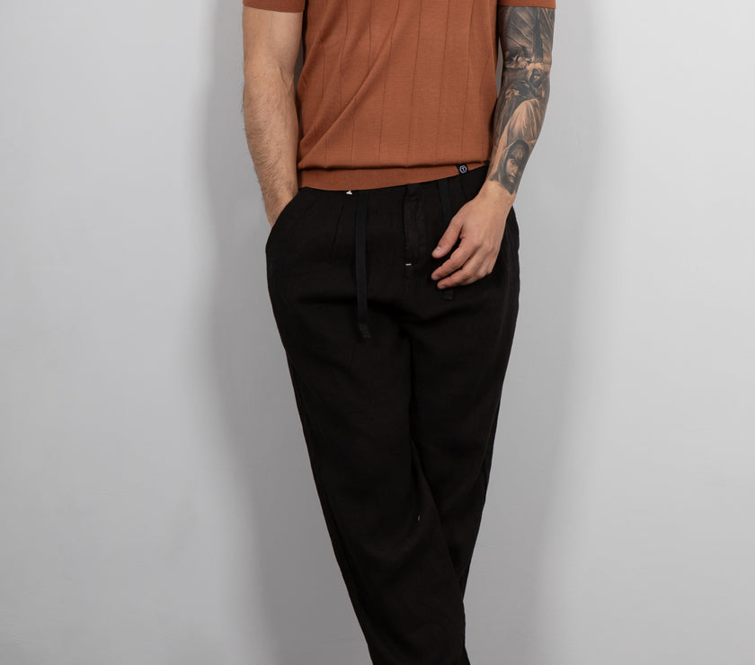 BERNA trousers 100% LINEN-WALNUT 243422