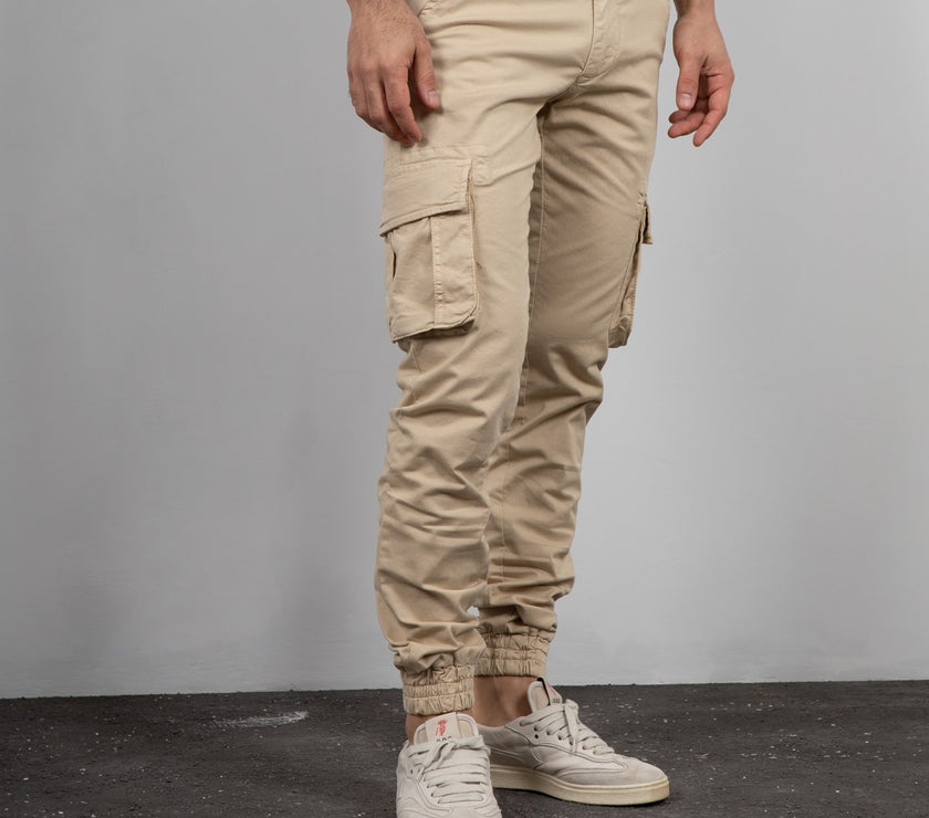 Pantalone cargo SQUAD2 - CREMA ARGENTATI