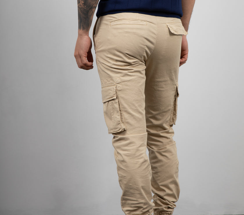 Pantalone cargo SQUAD2 - CREMA ARGENTATI
