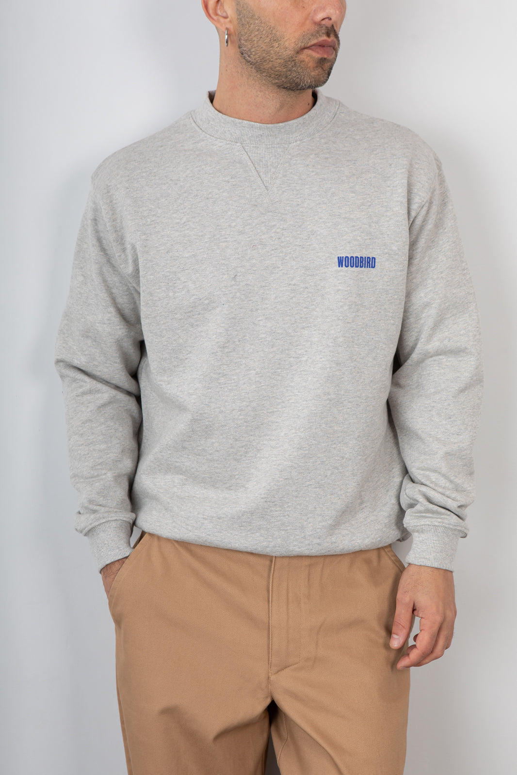 Felpa girocollo WOODBIRD-2616-600 GREY MELANGE