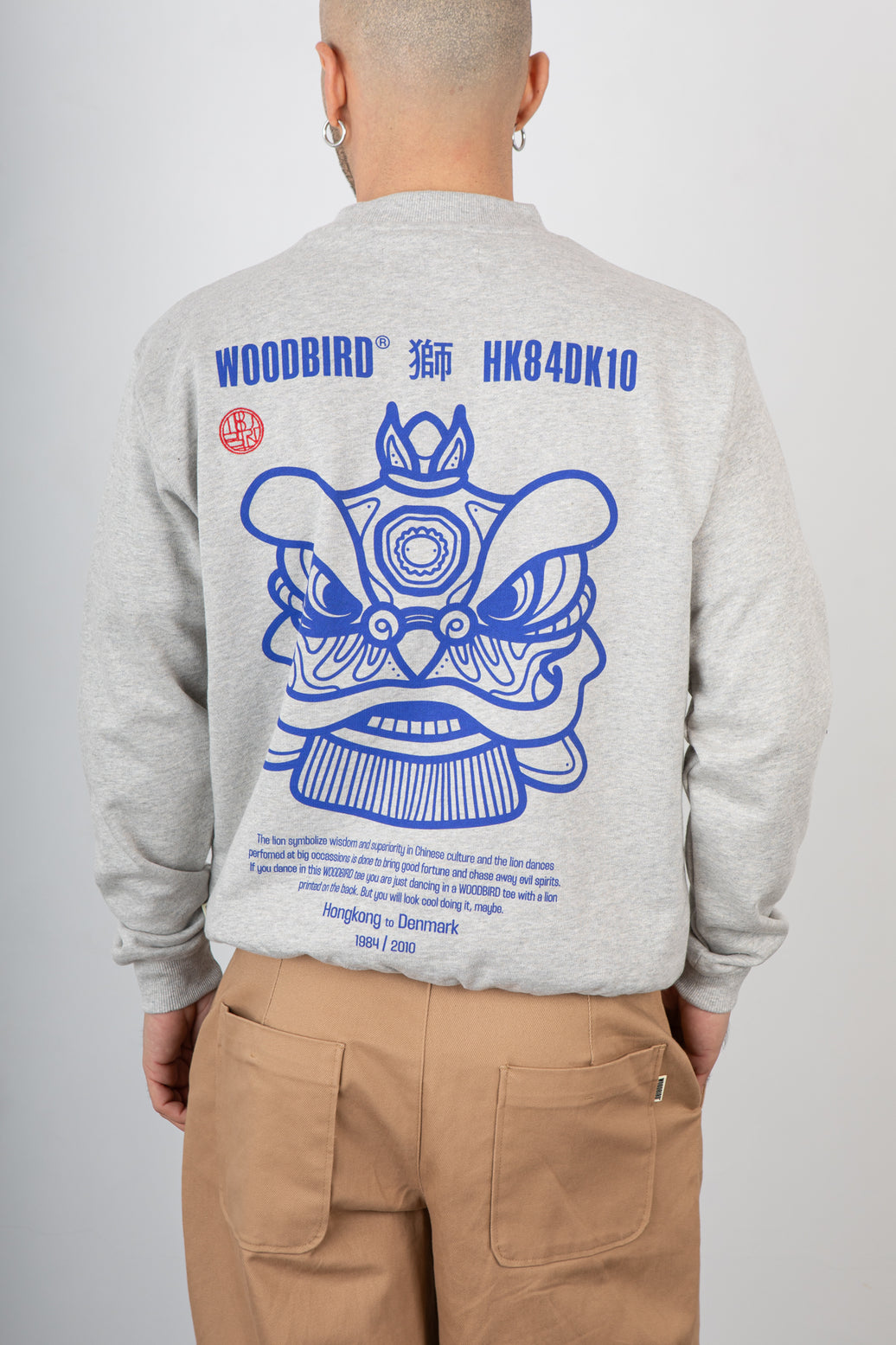 Felpa girocollo WOODBIRD-2616-600 GREY MELANGE