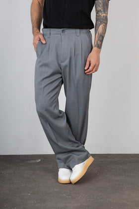 Pantalone palazzo SQUAD - BARRA GRIGIO