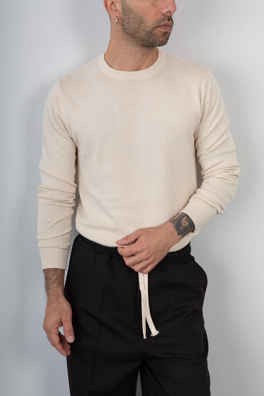 Maglia girocollo TELAMIRA-MV009 BEIGE