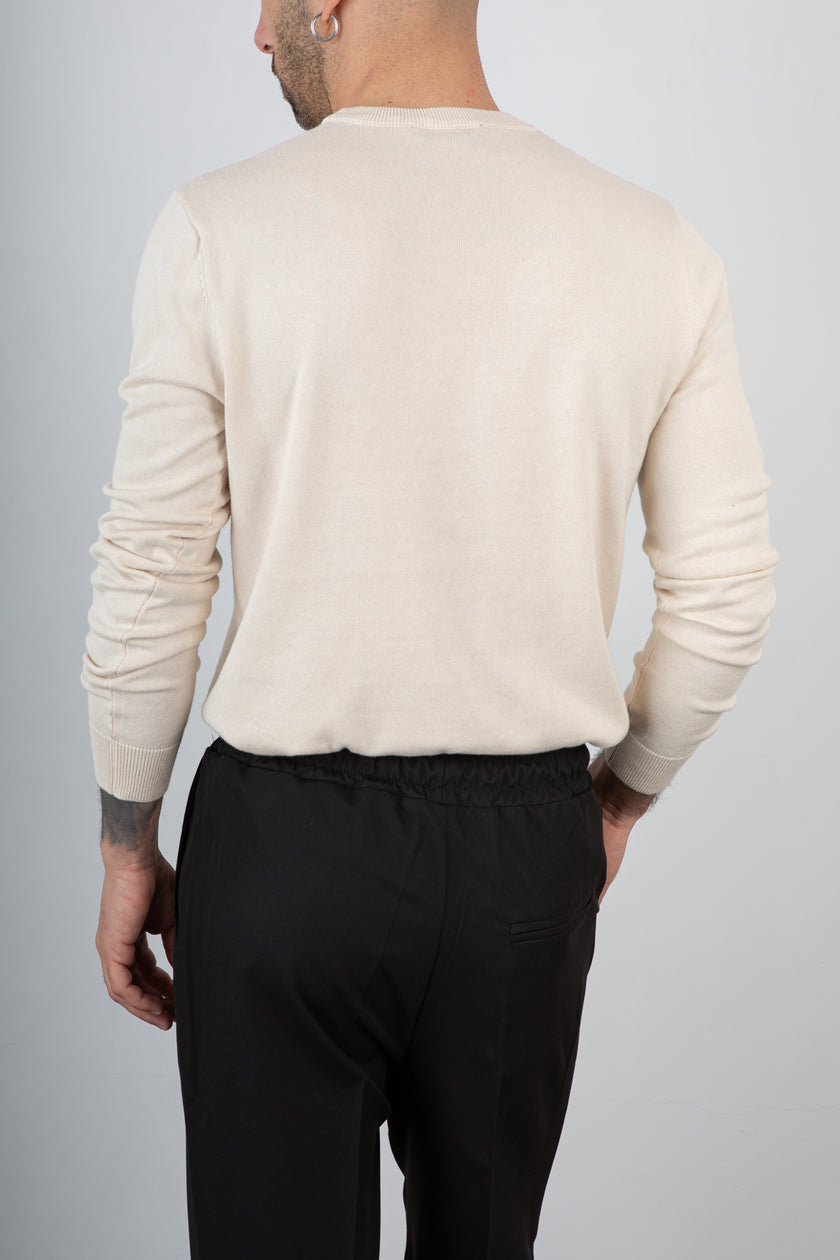 Maglia girocollo TELAMIRA-MV009 BEIGE