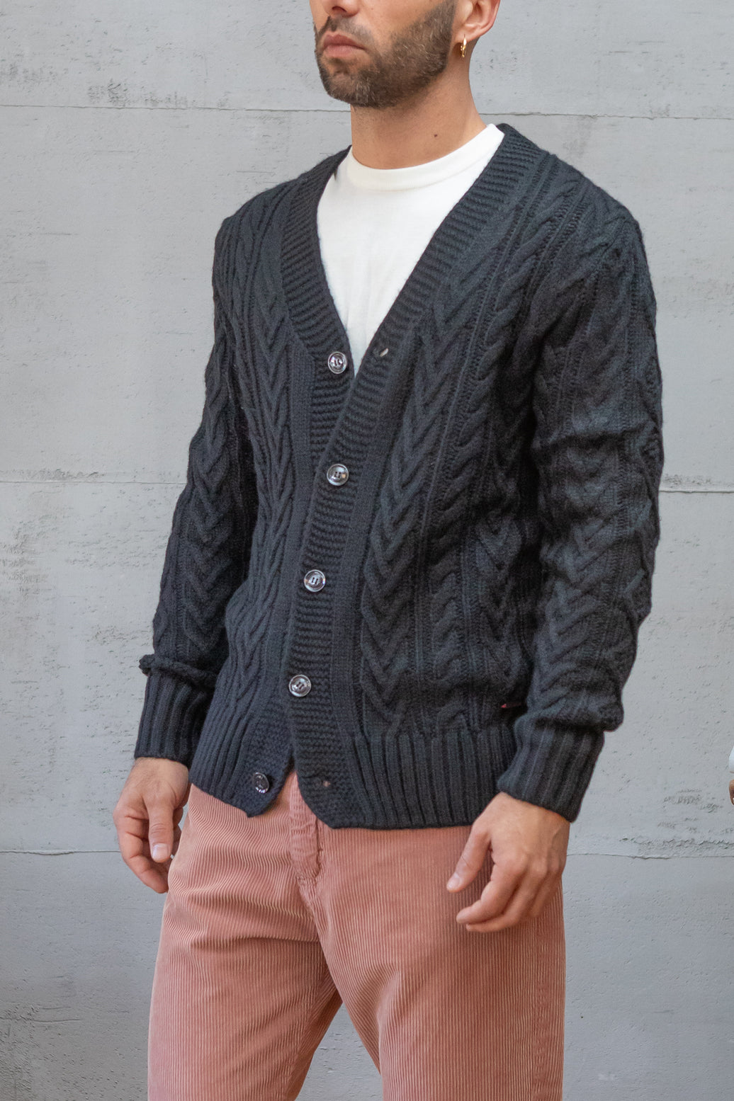 Cardigan a trecce GIANNI LUPO - NERO GL35059