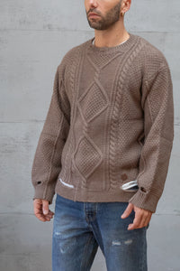 Maglione lavorato GIANNI LUPO - CAMMELLO GL33716