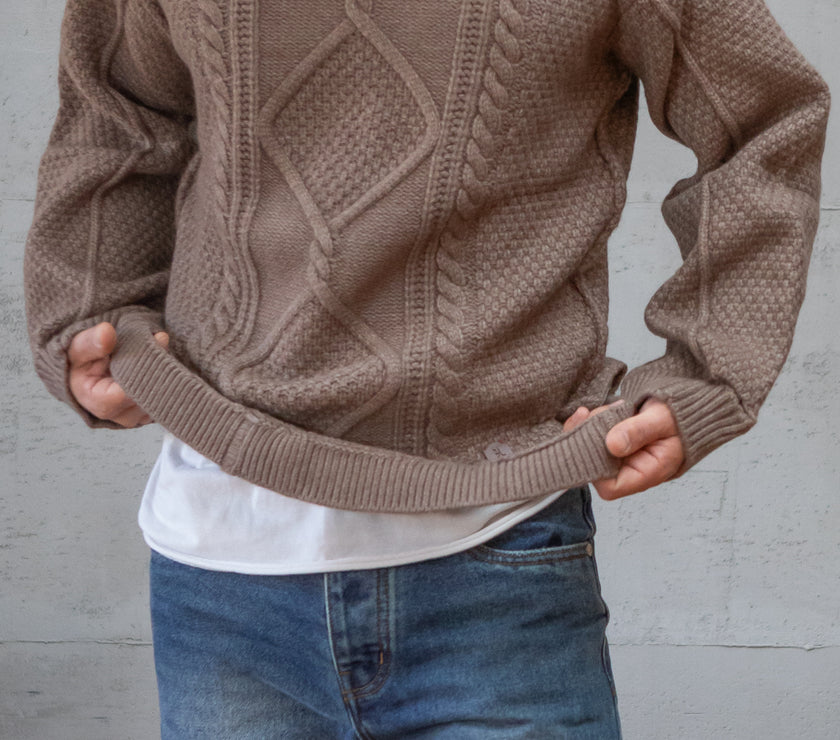 Maglione lavorato GIANNI LUPO - CAMMELLO GL33716