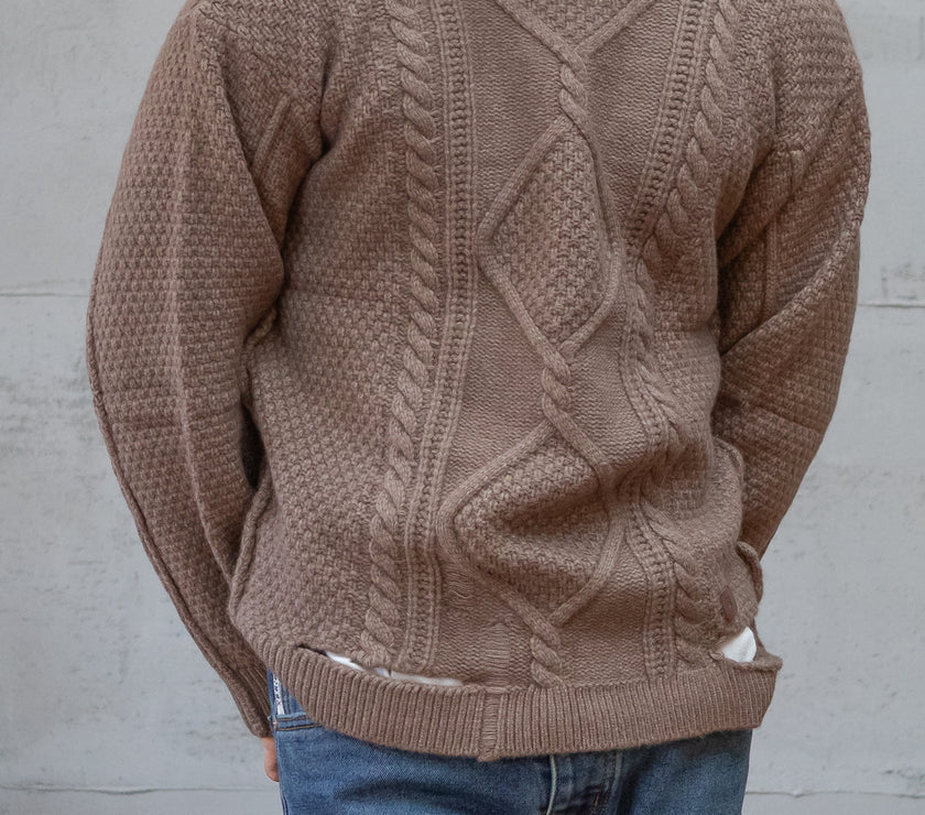 Maglione lavorato GIANNI LUPO - CAMMELLO GL33716
