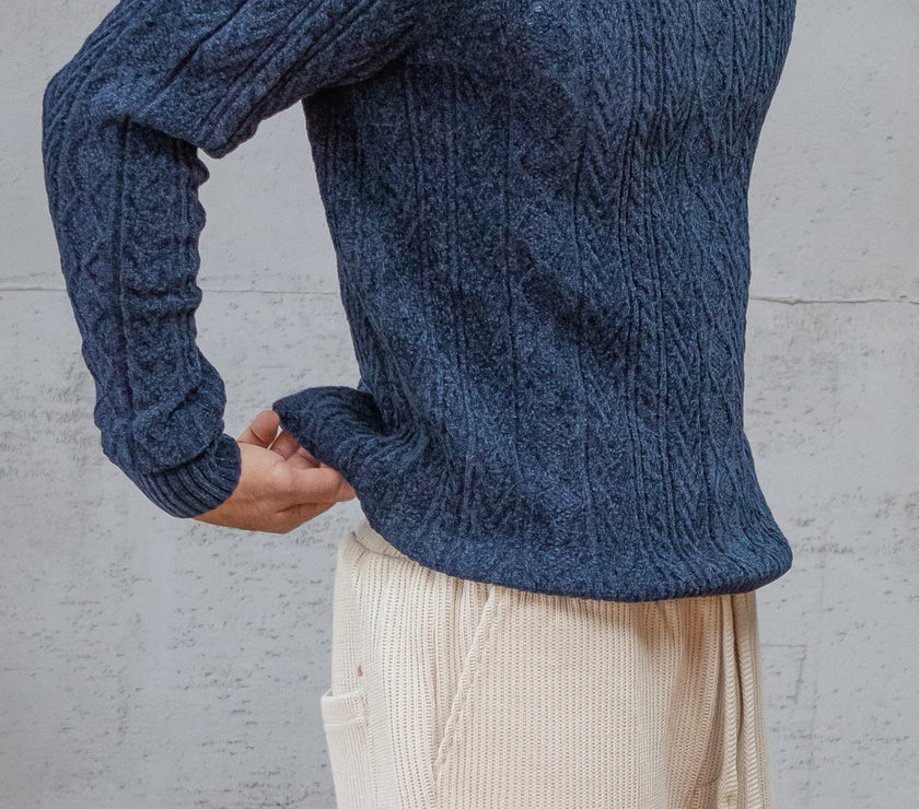 Maglione a trecce GIANNI LUPO - NAVY GL35055