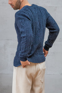 Maglione a trecce GIANNI LUPO - NAVY GL35055