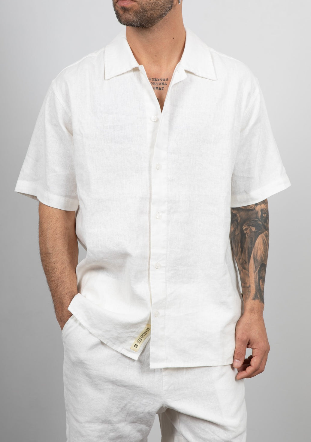 Camicia bowling WOODBIRD - 2416-722 OFF WHITE
