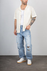 Camicia Crochet ANERKJENDT-902262 TOFU