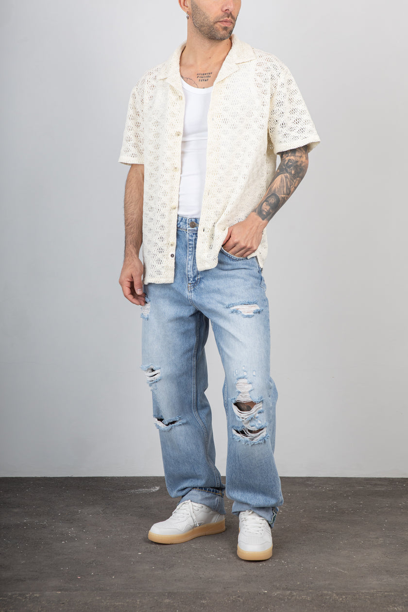 Camicia Crochet ANERKJENDT-902262 TOFU