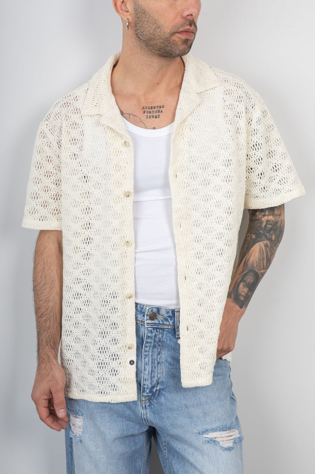 Camicia Crochet ANERKJENDT-902262 TOFU