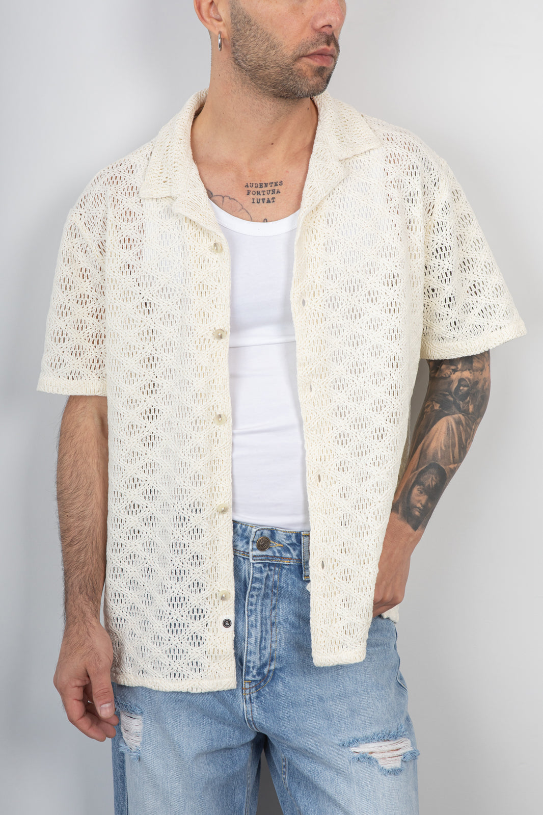 Camicia Crochet ANERKJENDT-902262 TOFU
