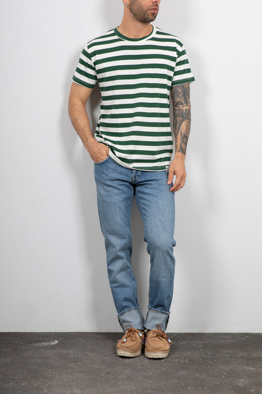 BERNA STRIPED GREEN/ CREAM T-SHIRT-223289