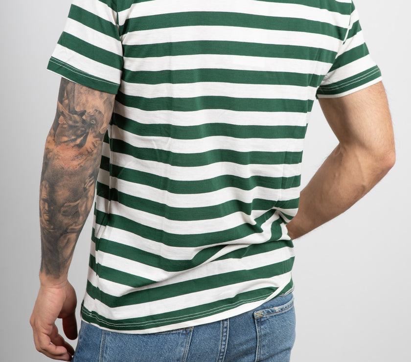 BERNA STRIPED GREEN/ CREAM T-SHIRT-223289