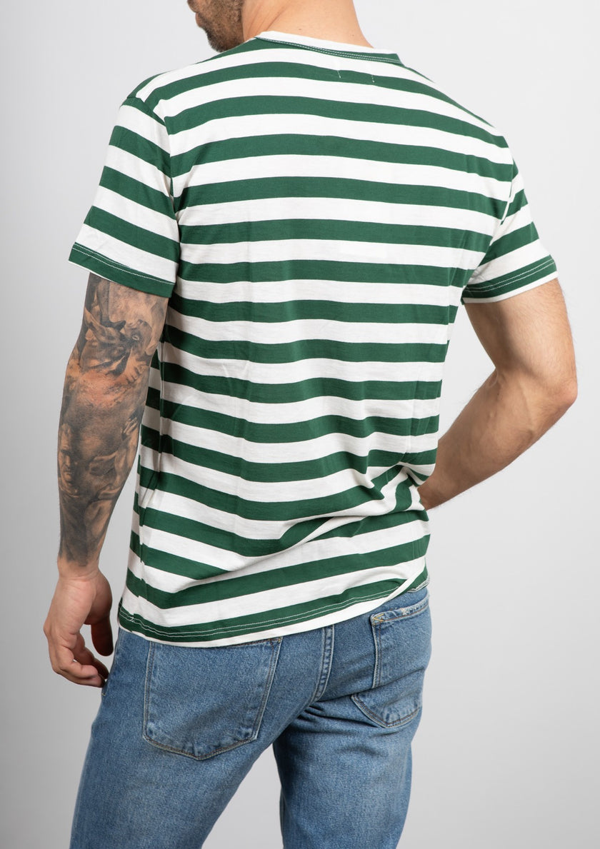 BERNA STRIPED GREEN/ CREAM T-SHIRT-223289