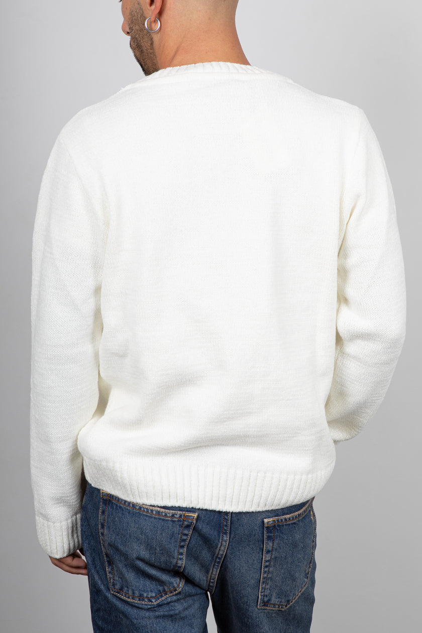 Maglione in ciniglia SQUAD2 - PANNA MA424