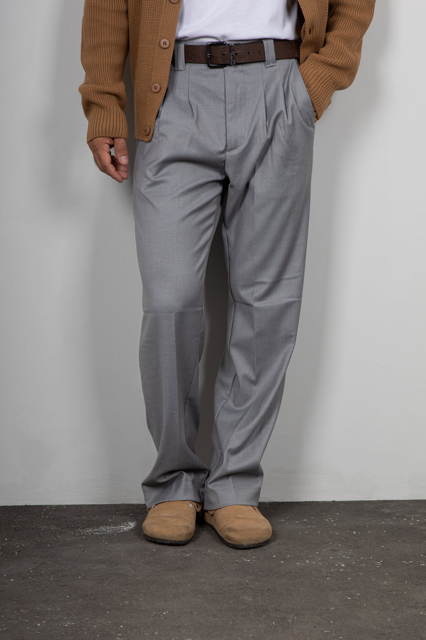 Pantalone palazzo SQUAD - GRIGIO CH BARRA