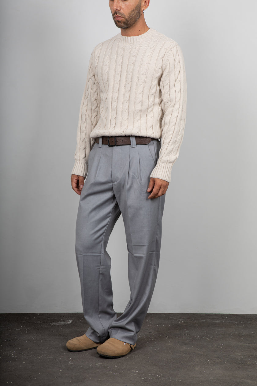Maglione a trecce TELAMIRA - BURRO MA2050