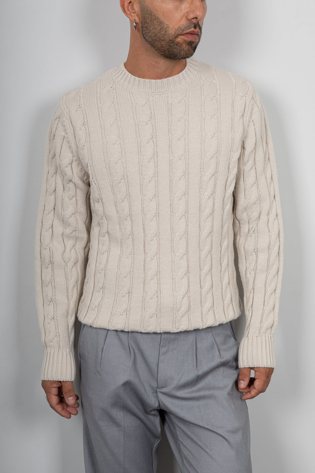 Maglione a trecce TELAMIRA - BURRO MA2050