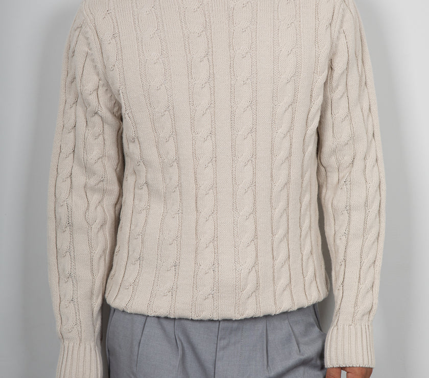 Maglione a trecce TELAMIRA - BURRO MA2050