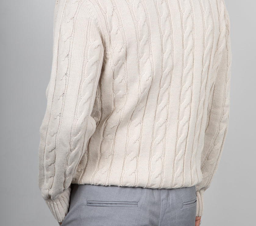 Maglione a trecce TELAMIRA - BURRO MA2050