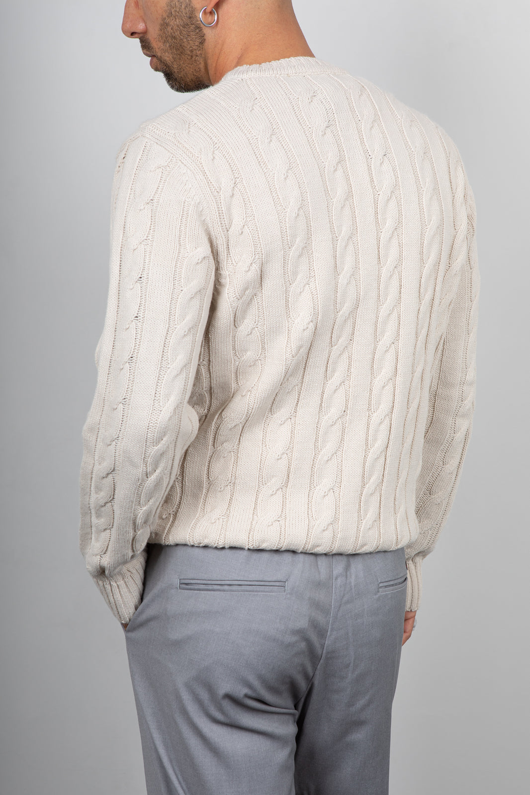 Maglione a trecce TELAMIRA - BURRO MA2050