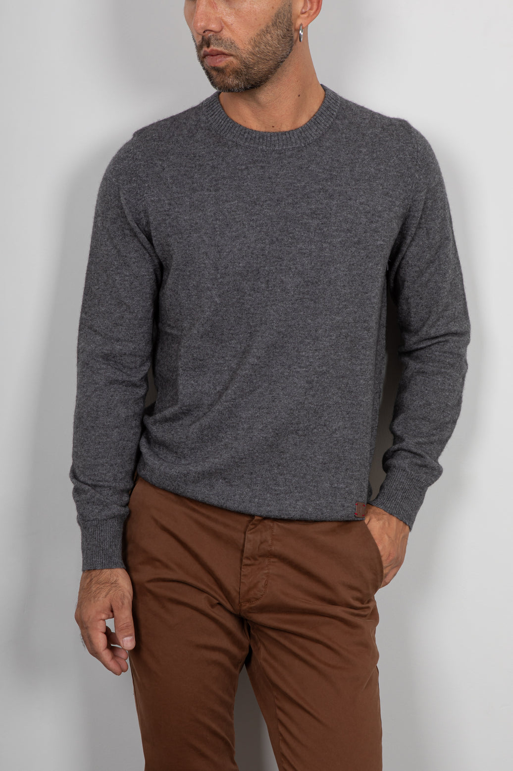 Maglione cashmere GIANNI LUPO - GRIGIO GL383S