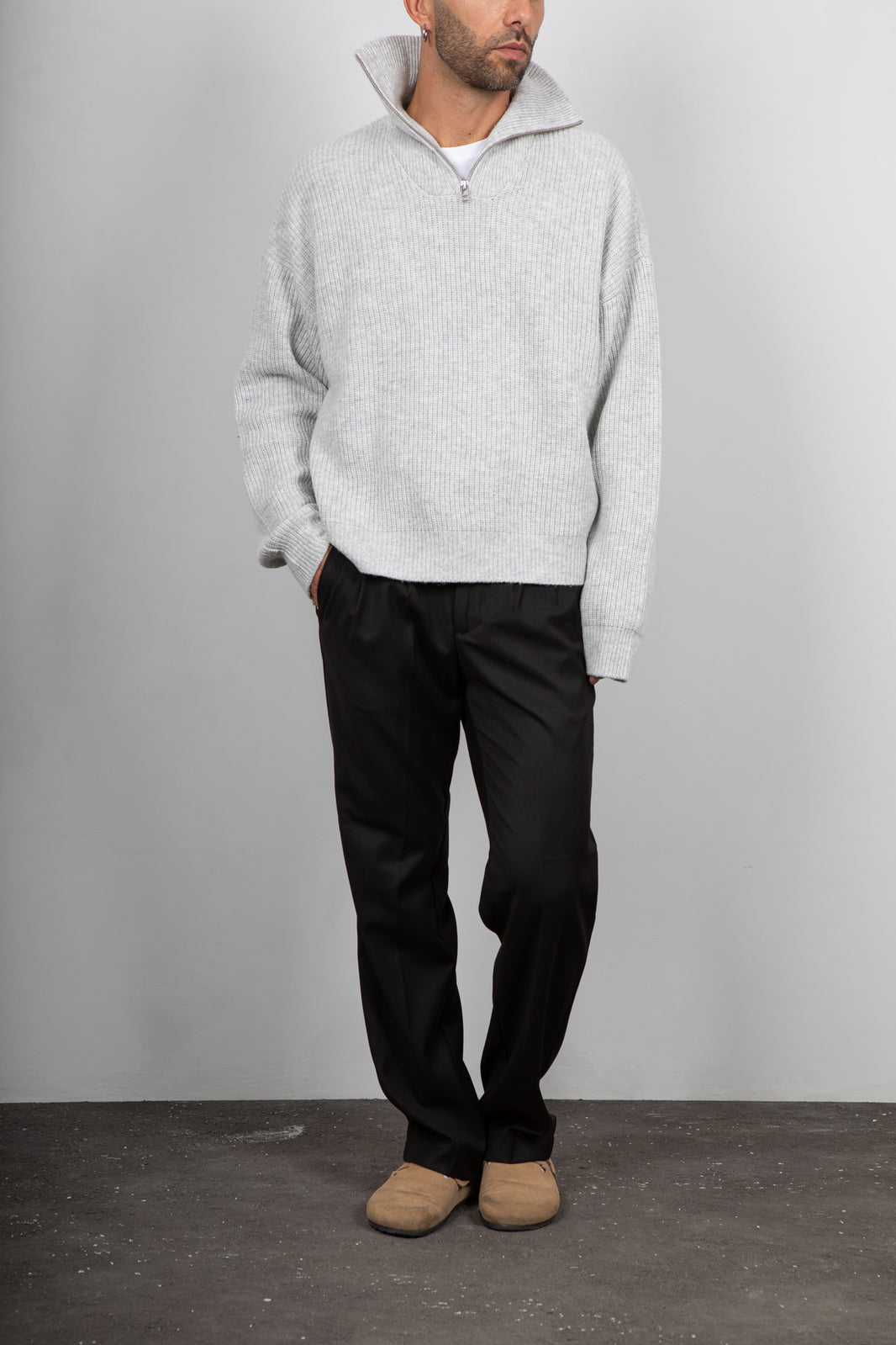 Pantalone palazzo SQUAD - NERO BARRA