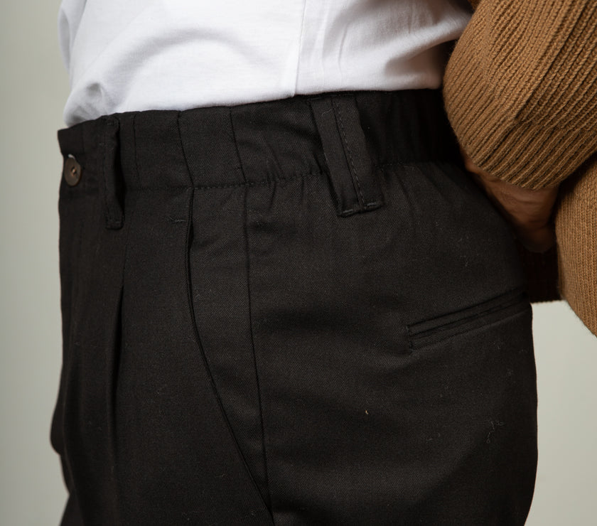 Pantalone palazzo SQUAD - NERO BARRA