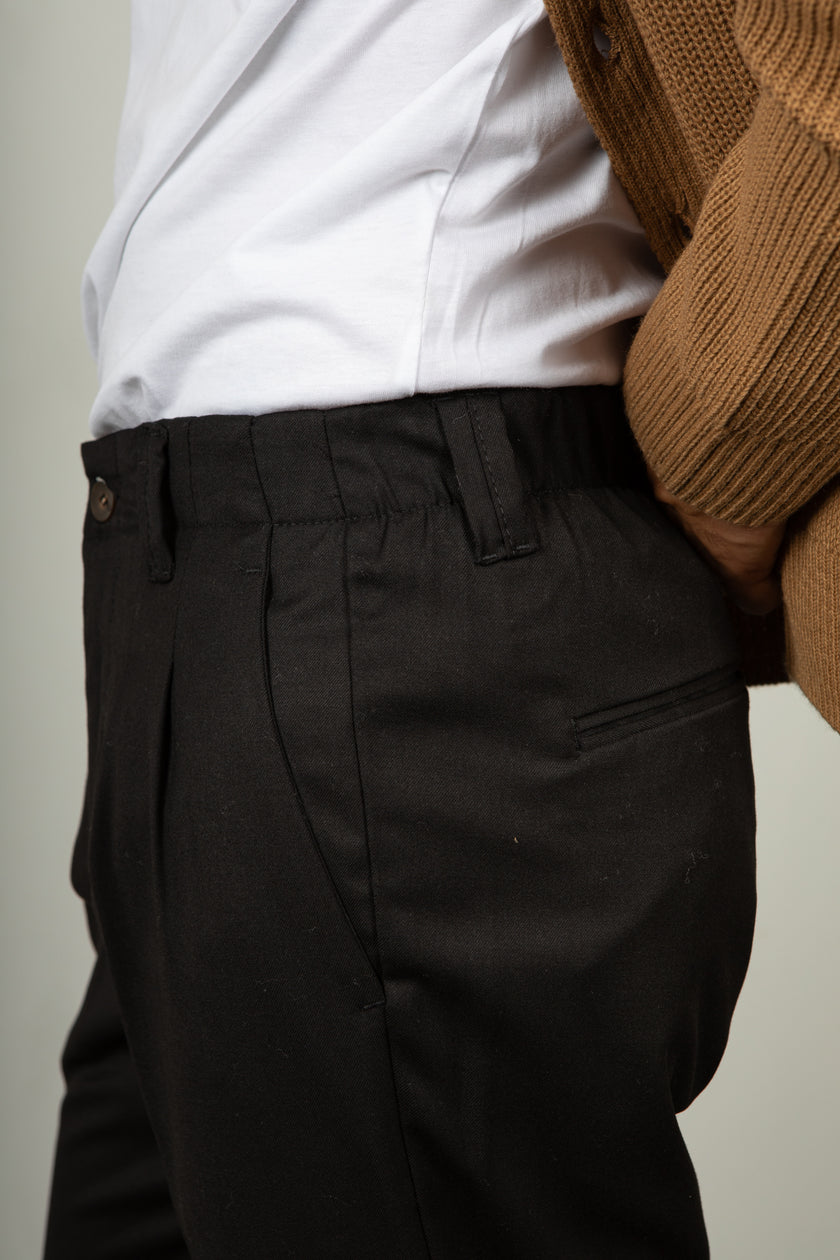 Pantalone palazzo SQUAD - NERO BARRA