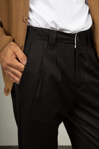 Pantalone palazzo SQUAD - NERO BARRA