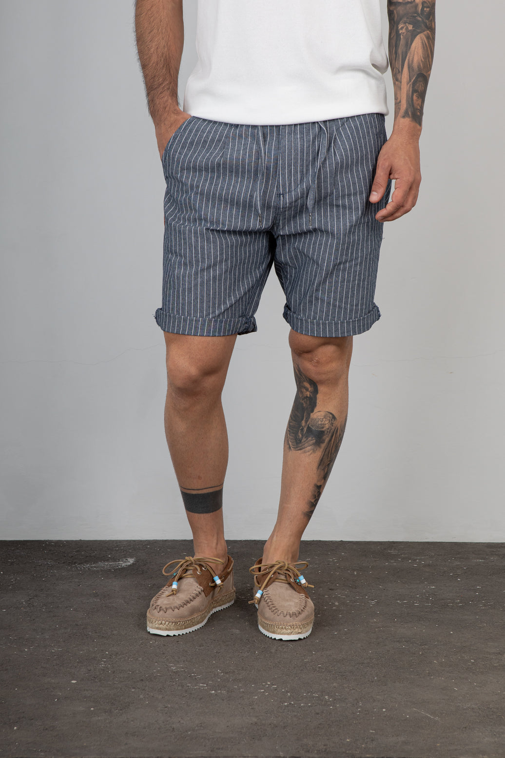 Short gessato TREZ - BENG2 GESSATO BLU