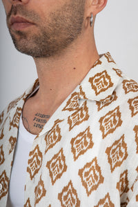Camicia bowling in lino GIANNI LUPO - GL7839S AVORIO