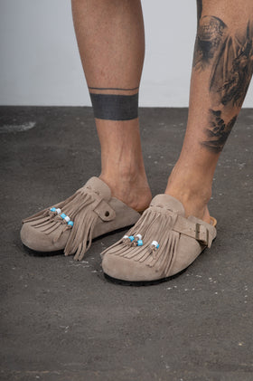 Lagoa Dandara frange suede - PIETRA