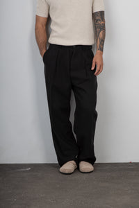 Pantalone palazzo misto lino TELAMIRA - CTP06078 NERO