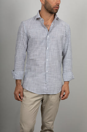 Camicia in lino TELAMIRA - 56008 BLU