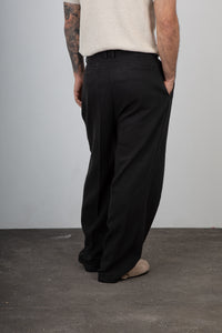 Pantalone palazzo misto lino TELAMIRA - CTP06078 NERO