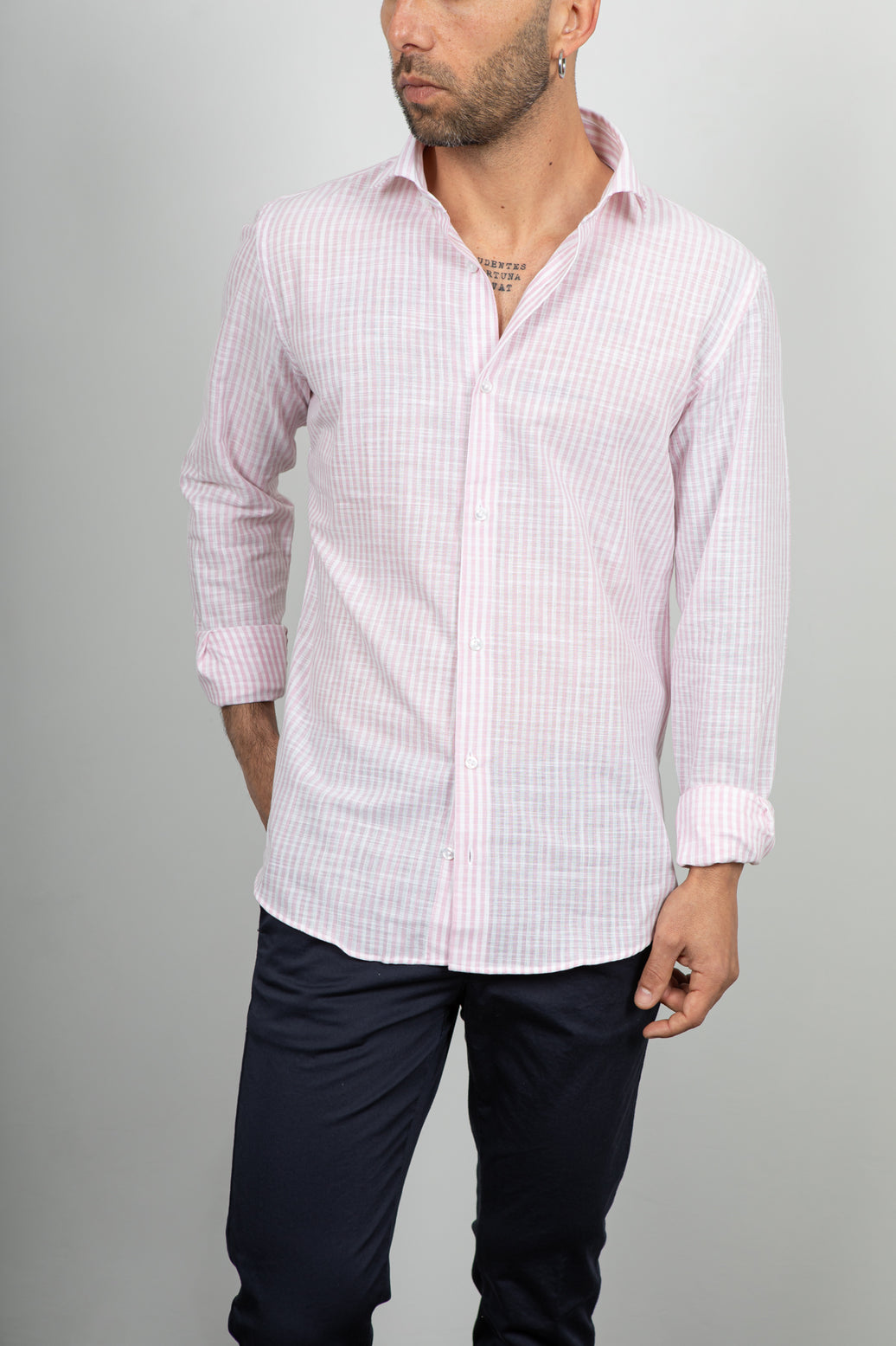 Camicia in lino TELAMIRA - 56008 ROSA
