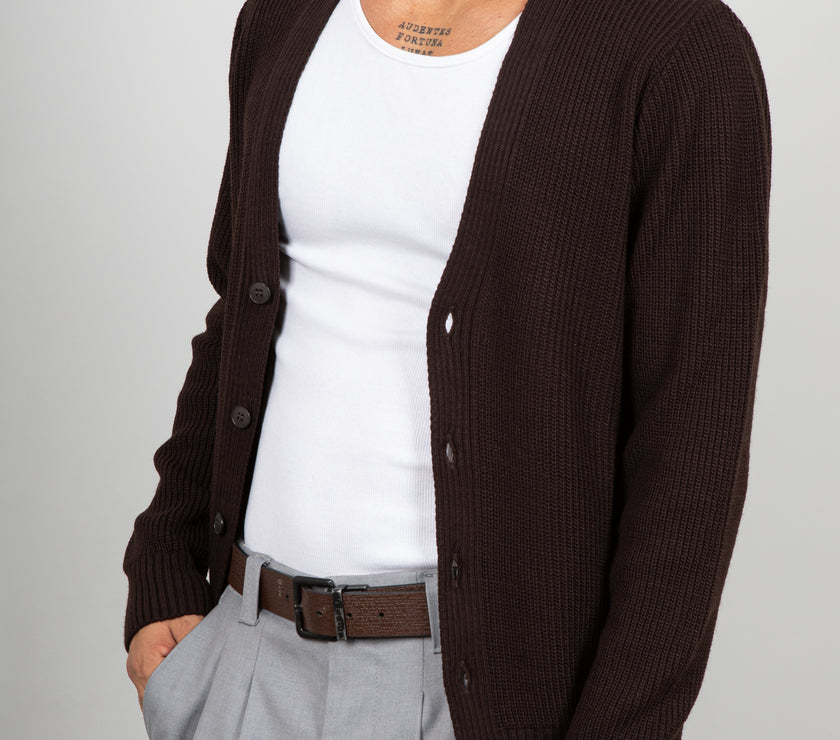 Cardigan costa inglese SQUAD - MORO MA427