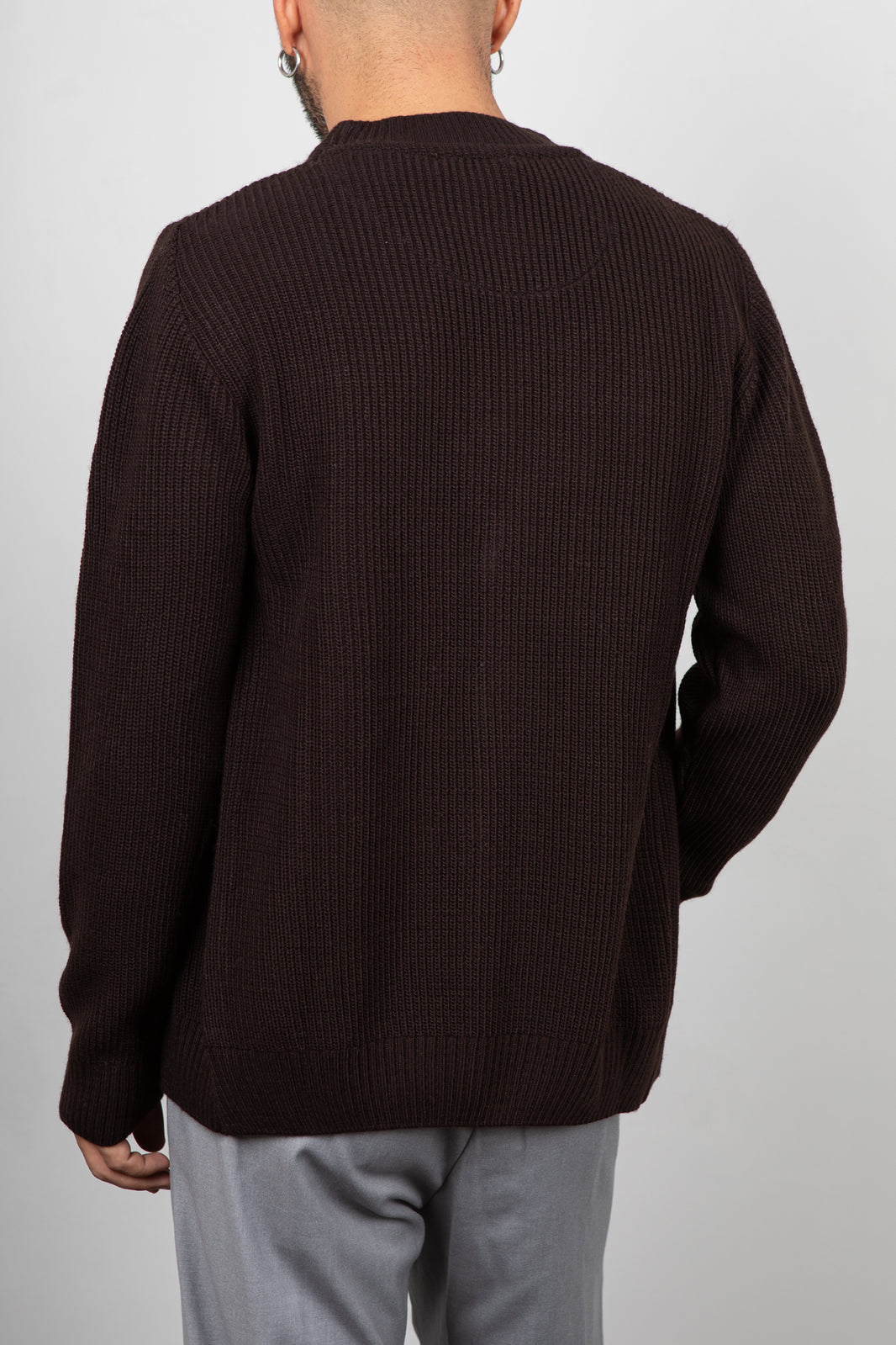 SQUAD Ribbed Cardigan - DARK BROWN MA427