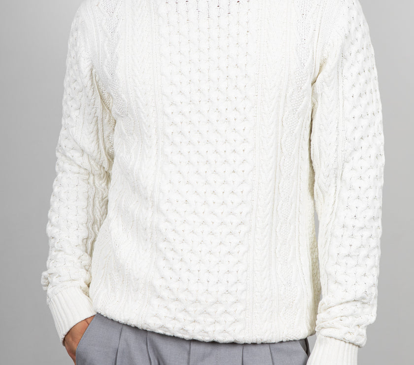 Maglione Fisherman INDICODE - BIANCO 35-380