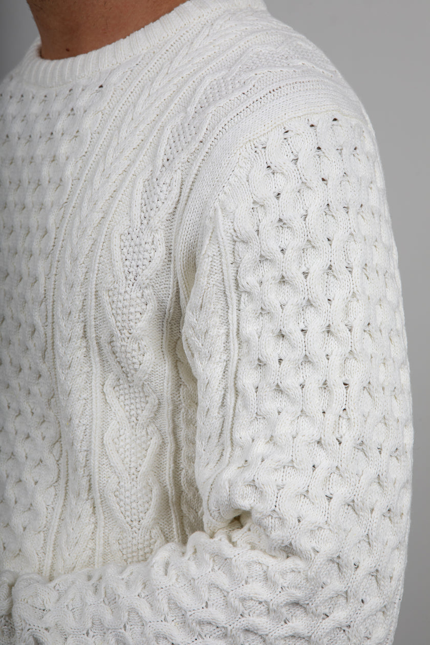 Maglione Fisherman INDICODE - BIANCO 35-380