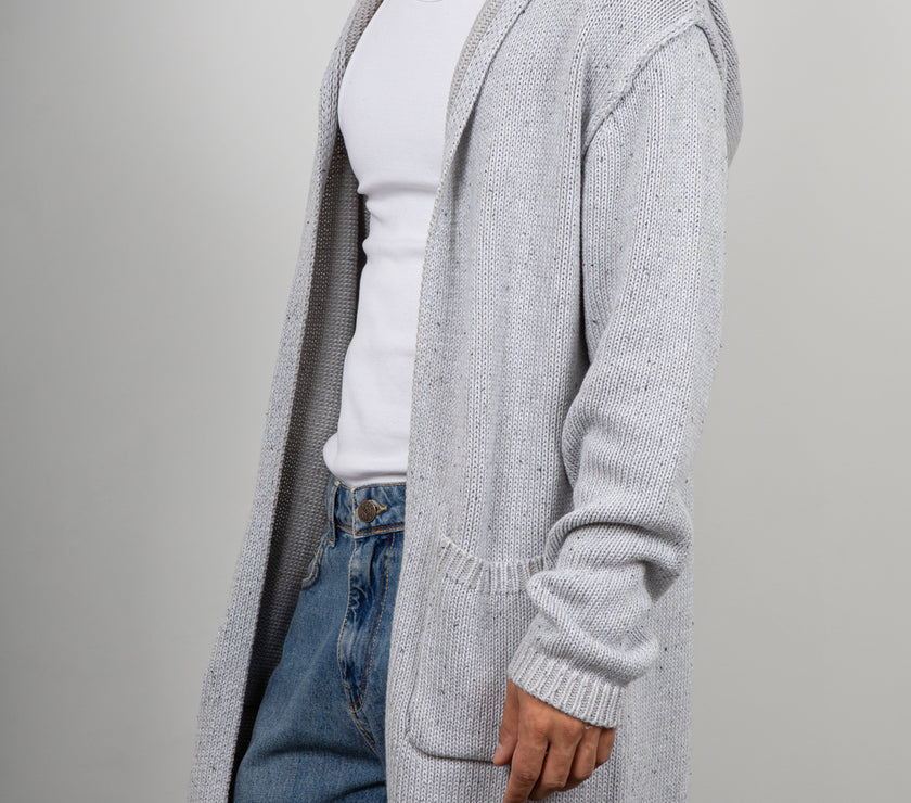 Maxi cardigan INDICODE - LIGHT GREY 35-863
