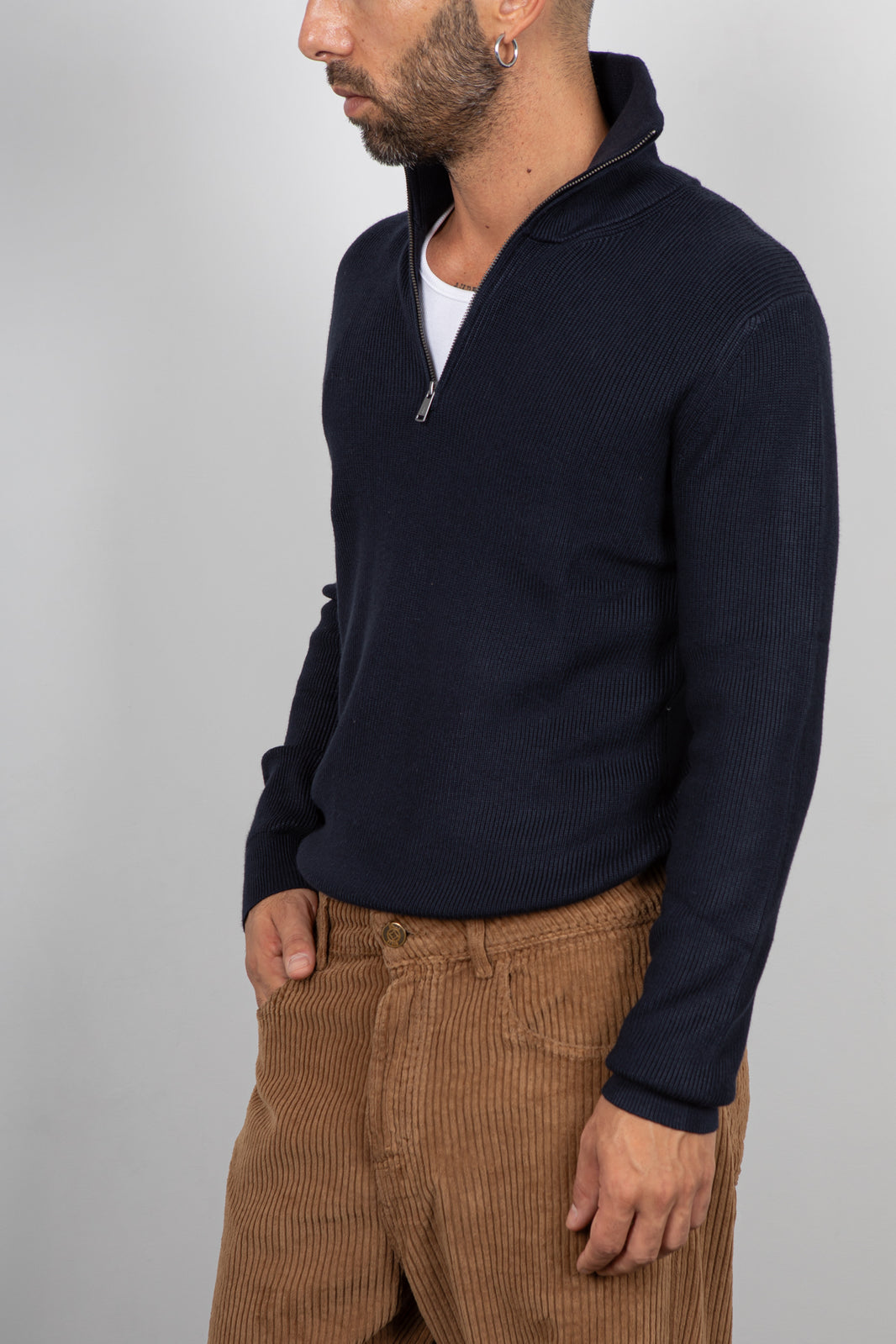 Maglione half-zip GIANNI LUPO - NAVY GL35151GZ