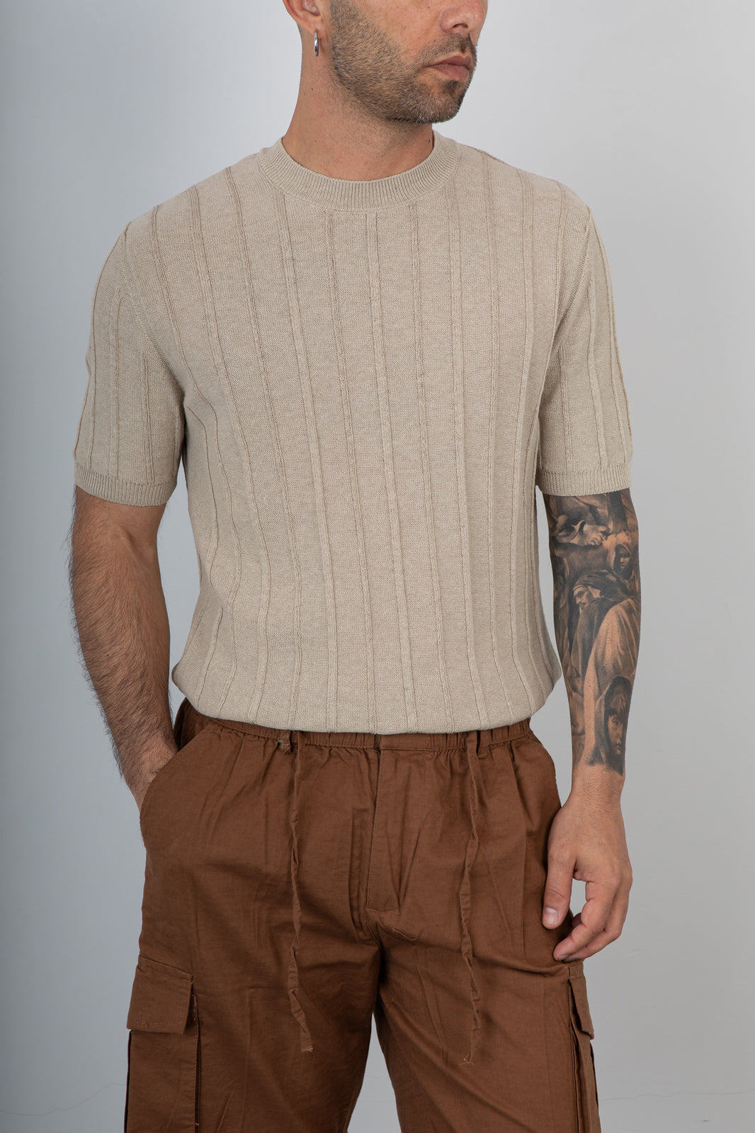 T-shirt a coste TELAMIRA - MA2061 CORDA